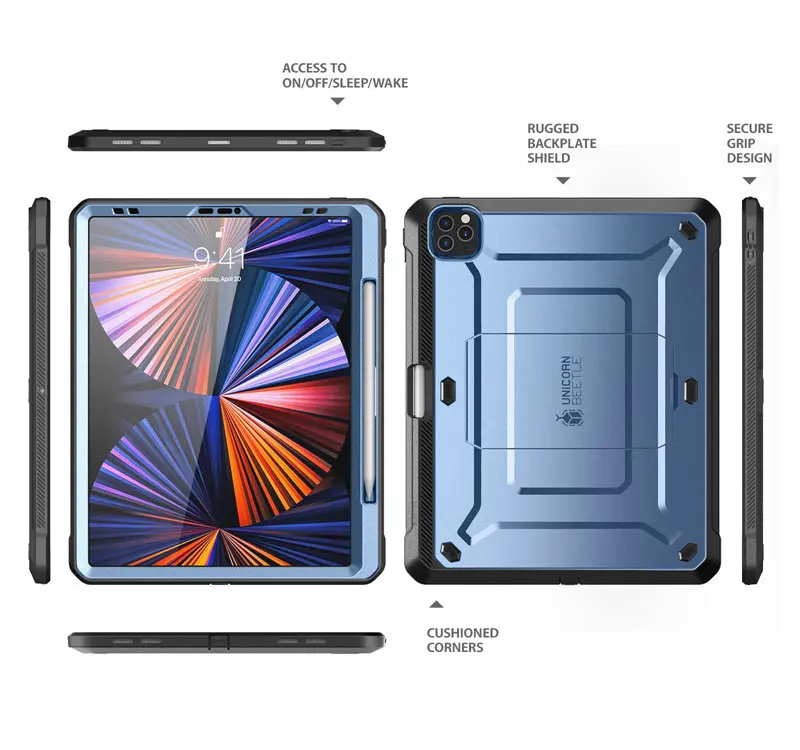 SUPCASE For iPad Pro 12.9 Case (2022/2021/2020) UB Pro Full-Body Rugged Kickstand Protective Case with Built-in Screen Protector