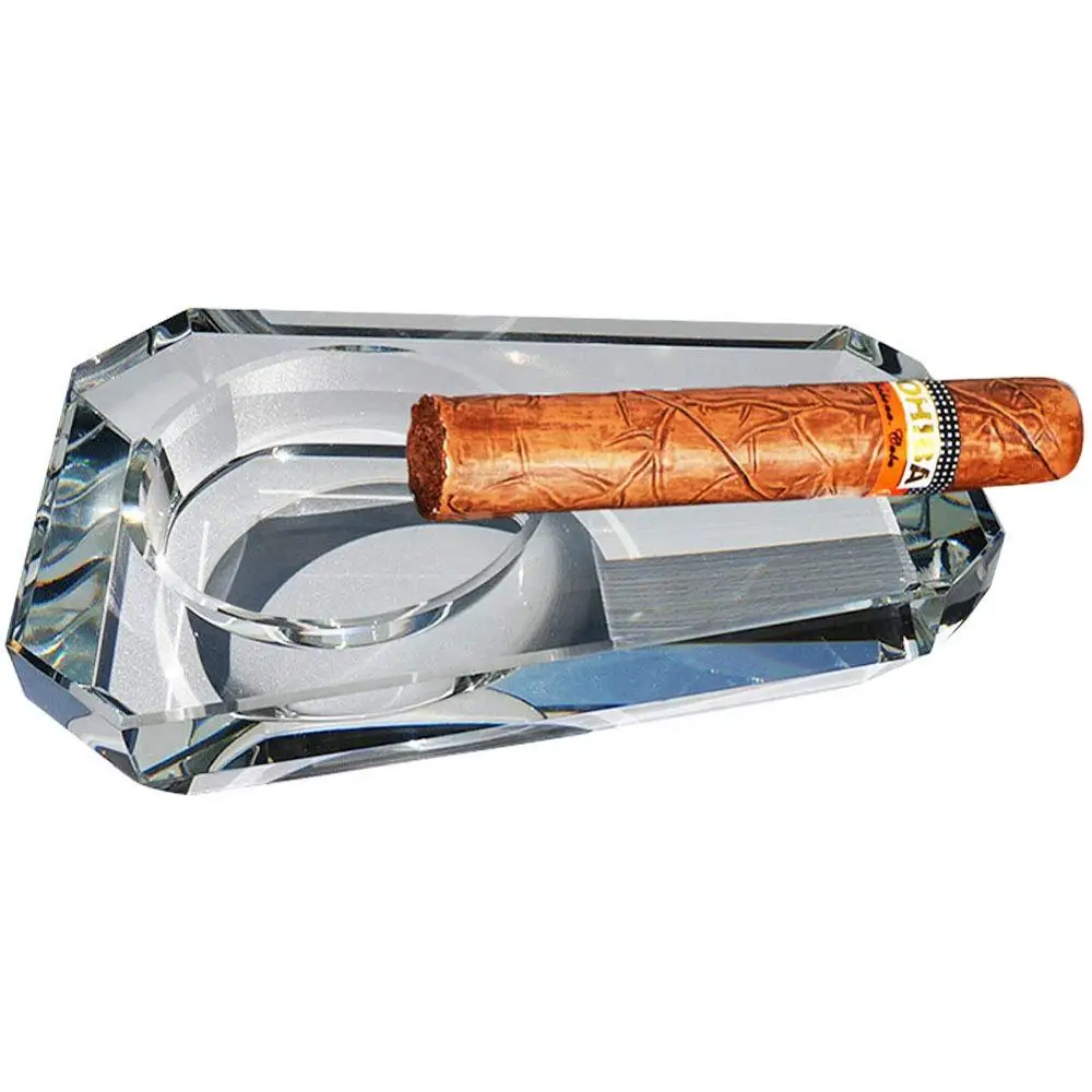 

Rectangle Crystal Ashtray, K9 Material, Clear Fashion Sigar Case, CA006