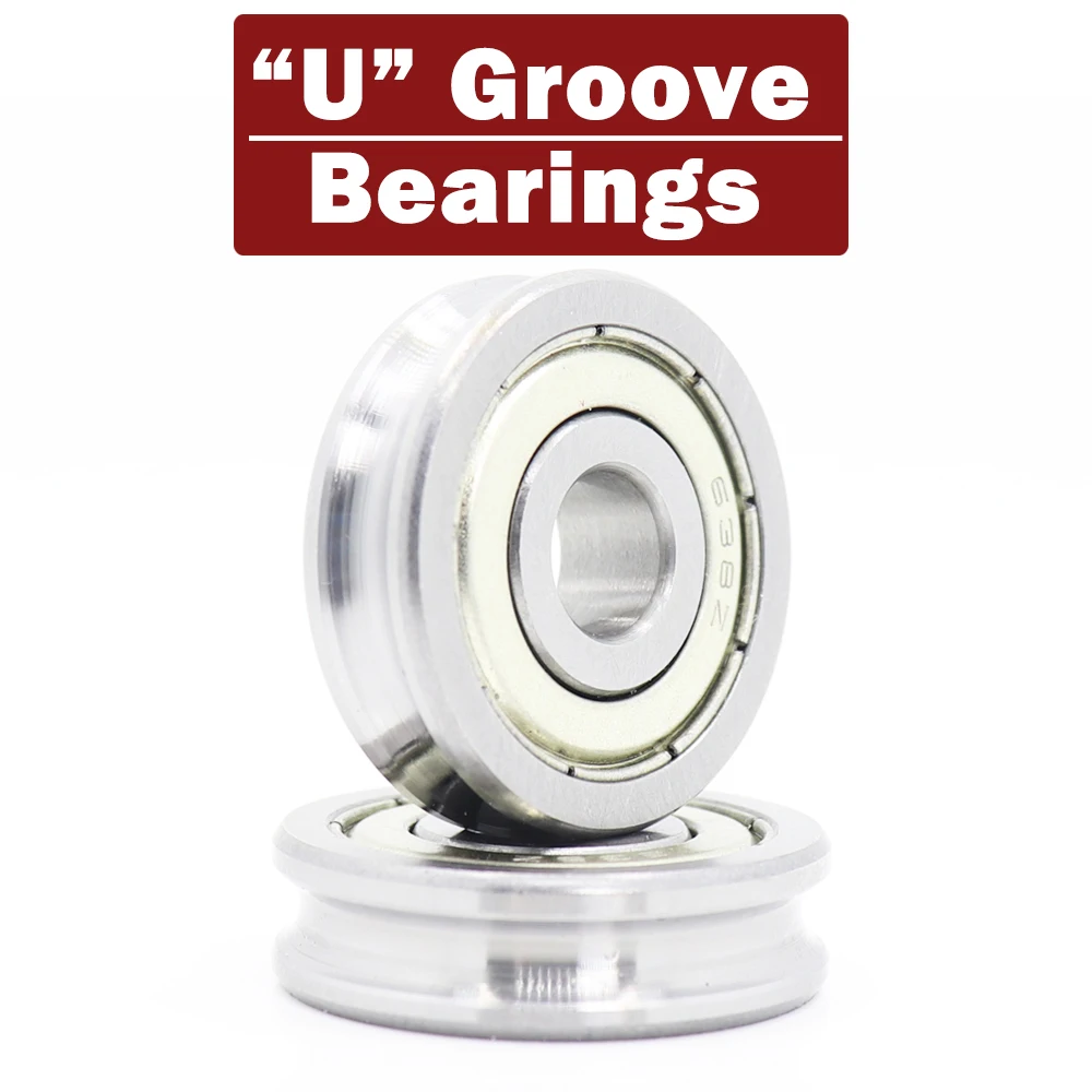 Outer Ring With U-groove Bearing 8*28*8 mm ( 2 PCS) Wire Cable Pulley Bearing Walking Heavy Pulley Crane U Groove Wheel Bearings