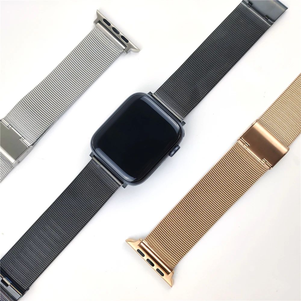 

Mesh Strap For Apple Watch 40mm 44mm Band Stainless Steel Metal Wriststrap Loop Bracelet For iWatch 6/5/4/3/2/1 SE 38mm 42mm