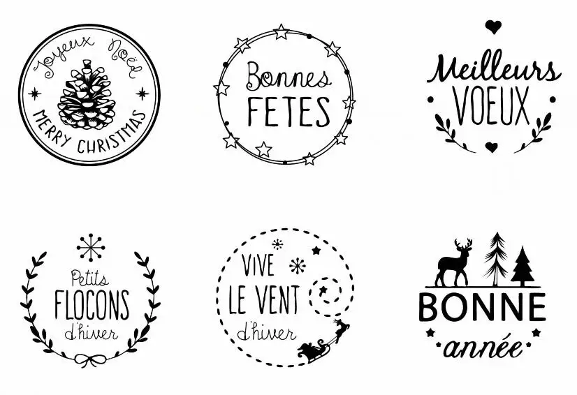 French Words with christmas season Transparent Clear Silicone Stamp/Seal for DIY scrapbook/photo album Decorative ST0855