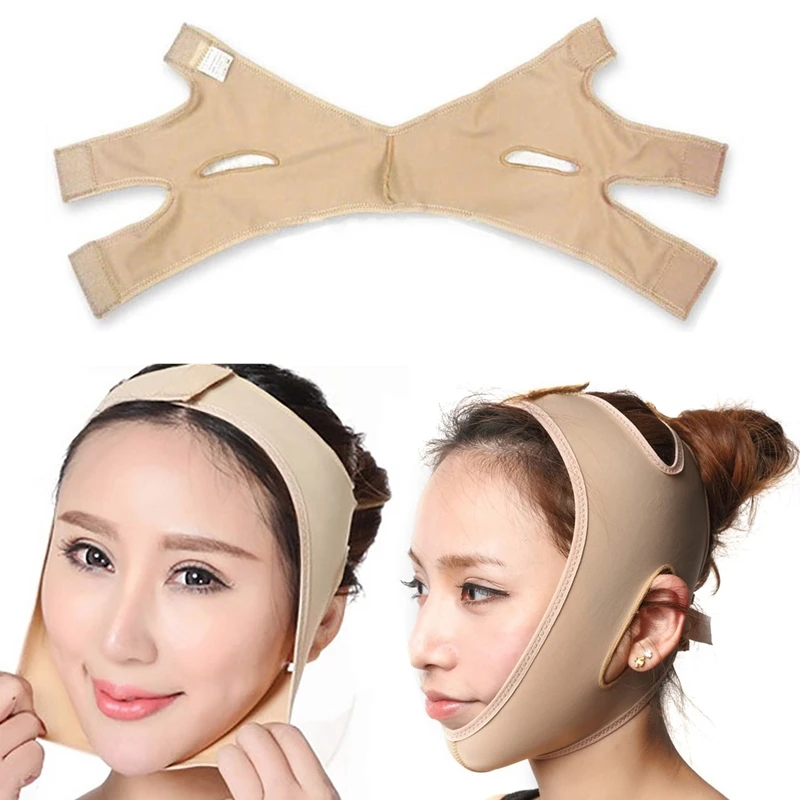 Facial รูปร่าง Lift ลดคางคู่ผ้าพันคอบางหน้ายกร่างกาย Slimming Bandage Skin Care Breathable หน้ากากเข็มขัดเครื่องมือ