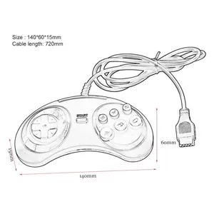 For Sega Genesis Megadrive Game Controller for 16 -bit strap controller 6 buttons Gamepad for Sega MD Game accessories 12 Main Sales Mega Drive Control - №9