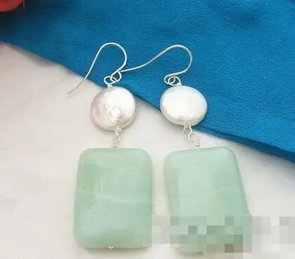 

White Pearl&Amazonite Earring