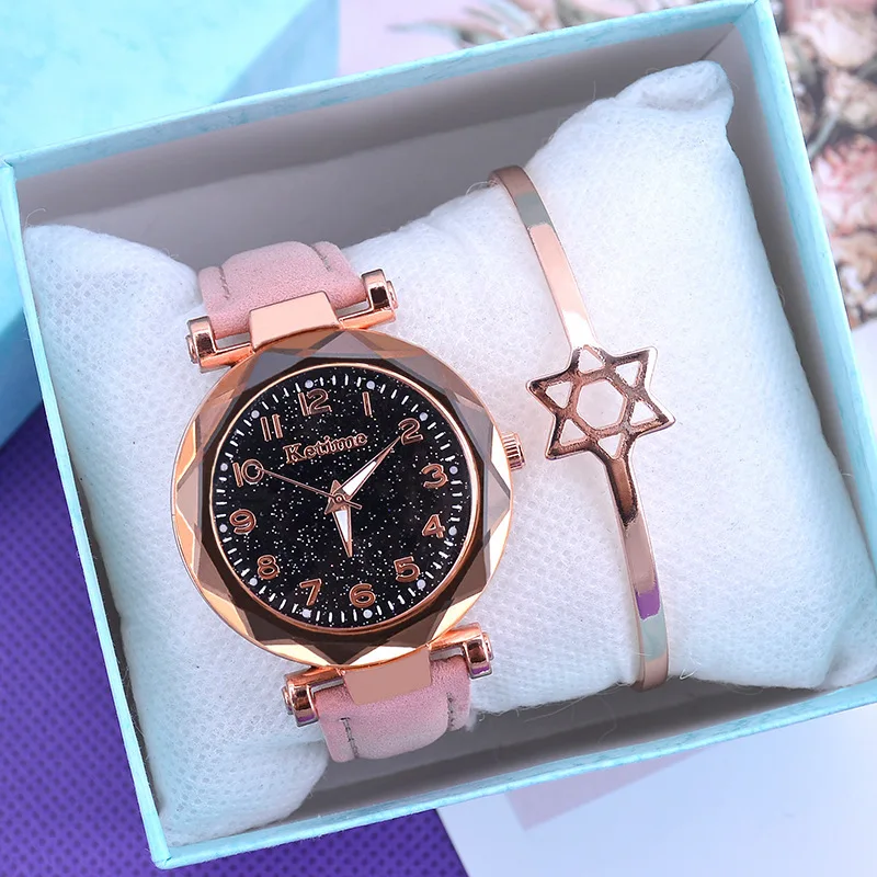 

2020 New brand Starry Sky Women Watch Fashion Elegant Magnet Buckle Vibrato Purple Gold Ladies Wristwatch Luxury Women Watches