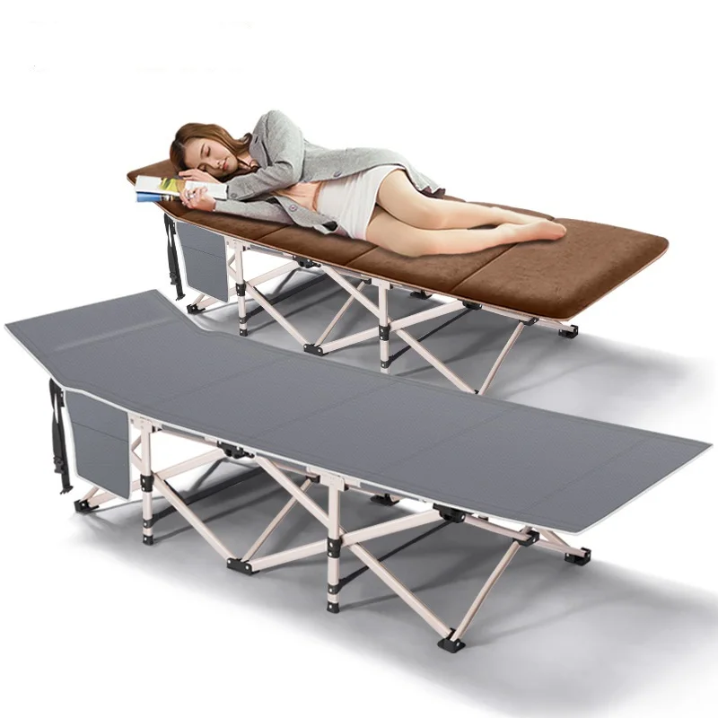 

Portable Lightweight Folding Beds with Adjustable Headrest & Breathable Surface Material for Outdoor Camping&Home/Office Nap