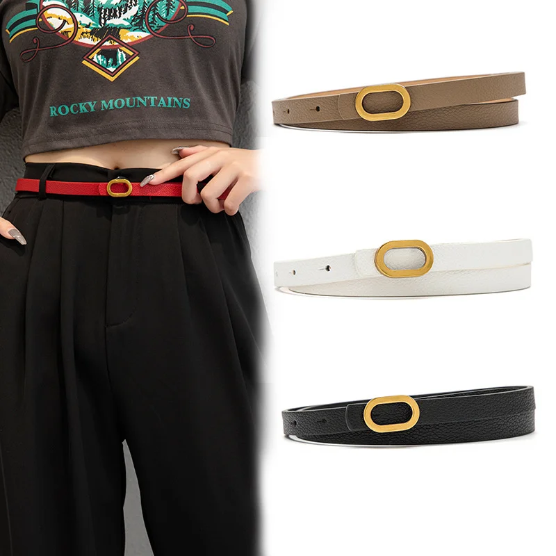 

Round Buckle Student Women's Korean-Style Fashion Decoration Simple All-Match Korean Thin Pant Belt Trendy