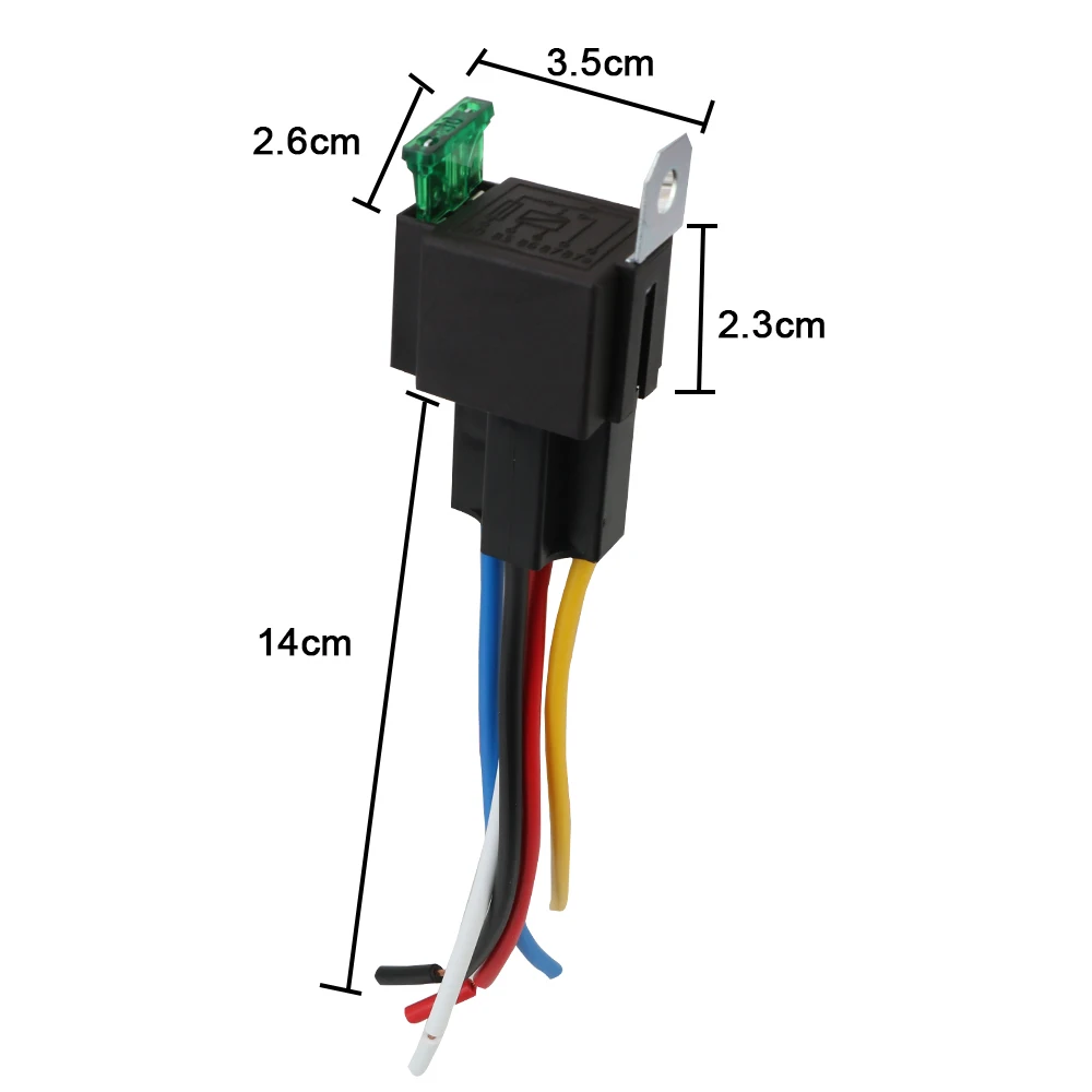 Car Accessories Relay Switch Harness Set Blade Fuse 5 Pin SPST Automotive Electrical Relays with Wires Car Fuse 5pcs/set 30A