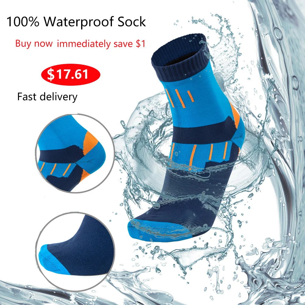 Unisex respirável Bamboo Rayon Socks, 100% impermeável, sem costura, caminhadas, caça, esqui, pesca, esportes ao ar livre, Dropshipping