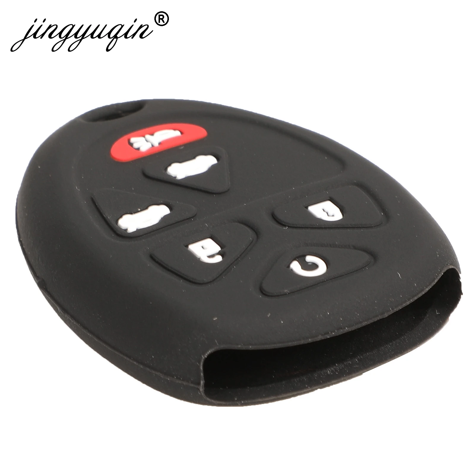 jingyuqin 6 Buttons Silicone Car Key Cover for GMC Buick Chevrolet Impala Suburban Tahoe Trave Key Case