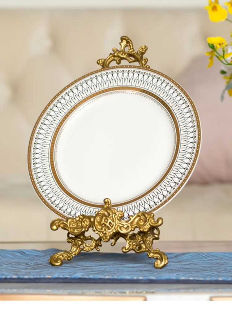 Palace Style Display Stand French Gold Decor Plate Stand Easel Dessert Photo Frame Display Stand Window Decoration Ornaments