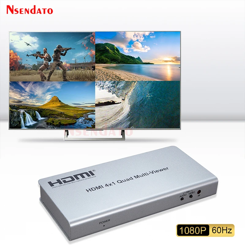 

HDMI Quad Multi-viewer 4x1 HDMI Quad Screen Segmentation Splitter 4 In 1 Out Multiviewer Seamless Switch Multi Viewer For PC TV