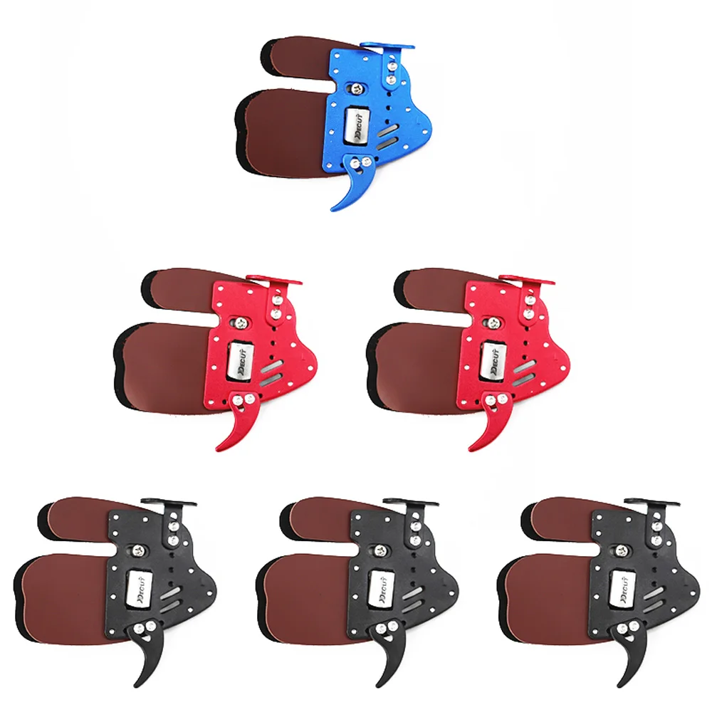 

DECUT Archery Finger Tab Guard Protection LH/RH Genuine Leather + Aluminum S/M/L For Tradition Bow Hunting Shooting Arrow