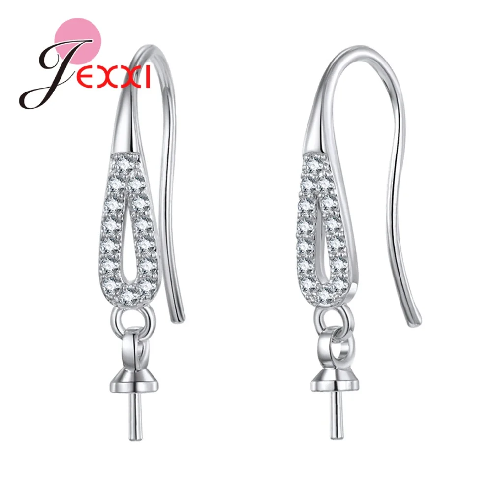 Big Promotion Genuine 925 Sterling Silver Earrings Findings Sparkling Earring Hooks Three Style For Choice Wholesale