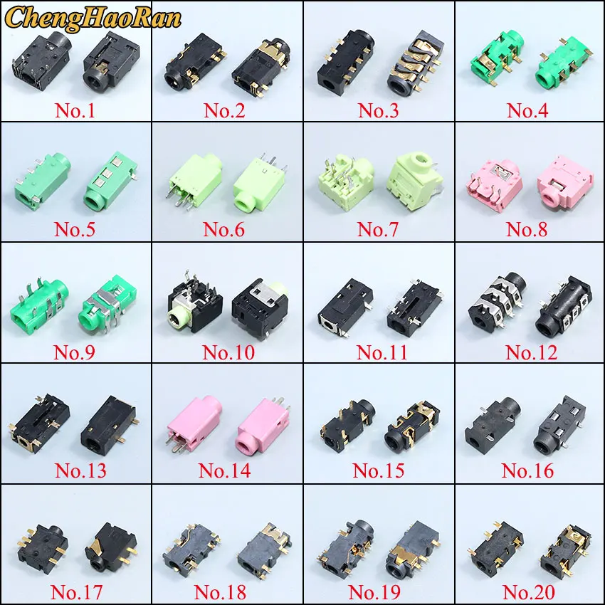 

PJ Series 3.5mm Stereo Female Socket with Screw Audio Headphone Jack 3P Vertical Double Channel Connector 393 358 313 306（1-20）