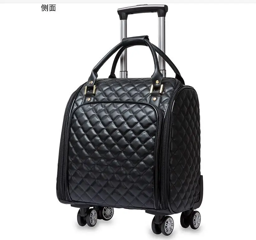 18 Inch frauen tragen auf hand gepäck tasche Roll Koffer Roll gepäck tasche frauen reise Trolley Taschen räder rädern koffer