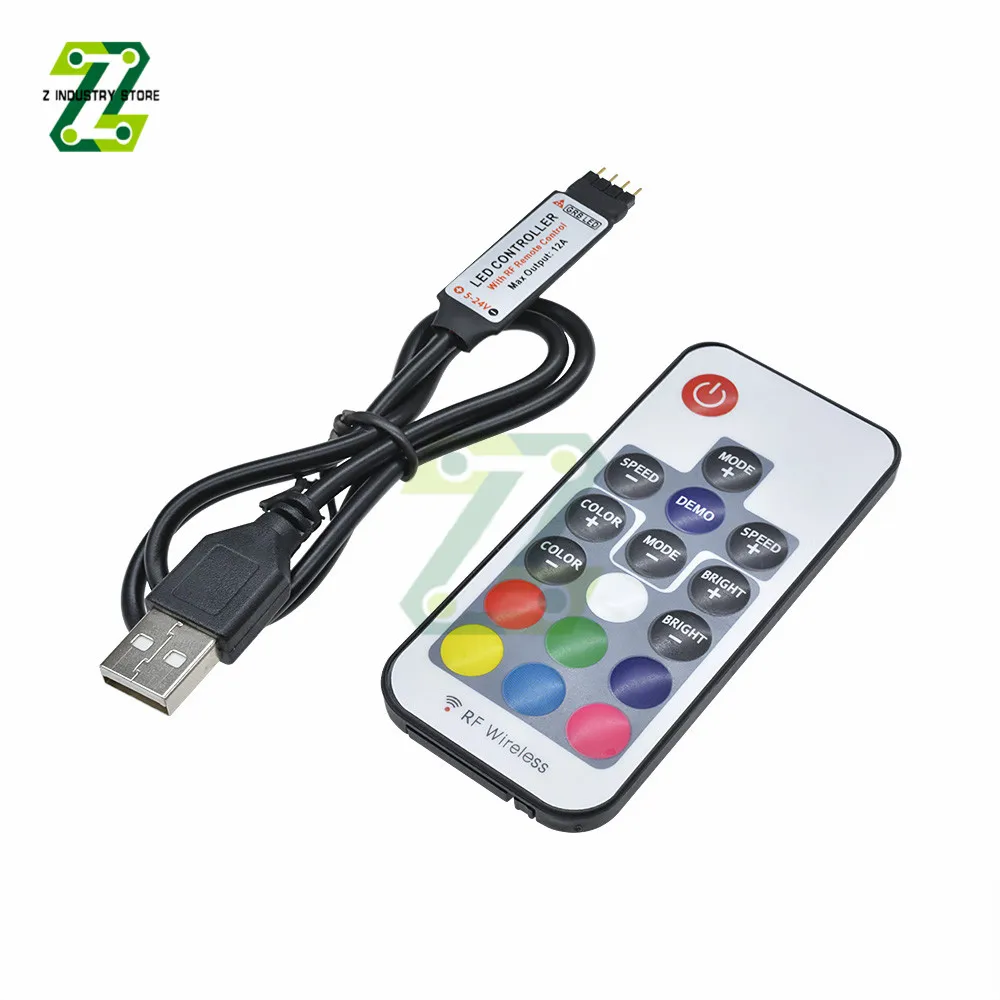 3/17/24 Keys LED Strip Controller Mini Remote 5V USB interface Controller For LED Strip 17/24 Keys LED Strip With RGB Controller