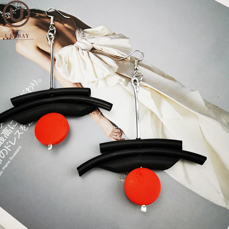 

UKEBAY New Geometric Pendant Earrings For Women Fashion Design Gothic Drop Earrings Hand Made Gift Girl Party Wedding Earring