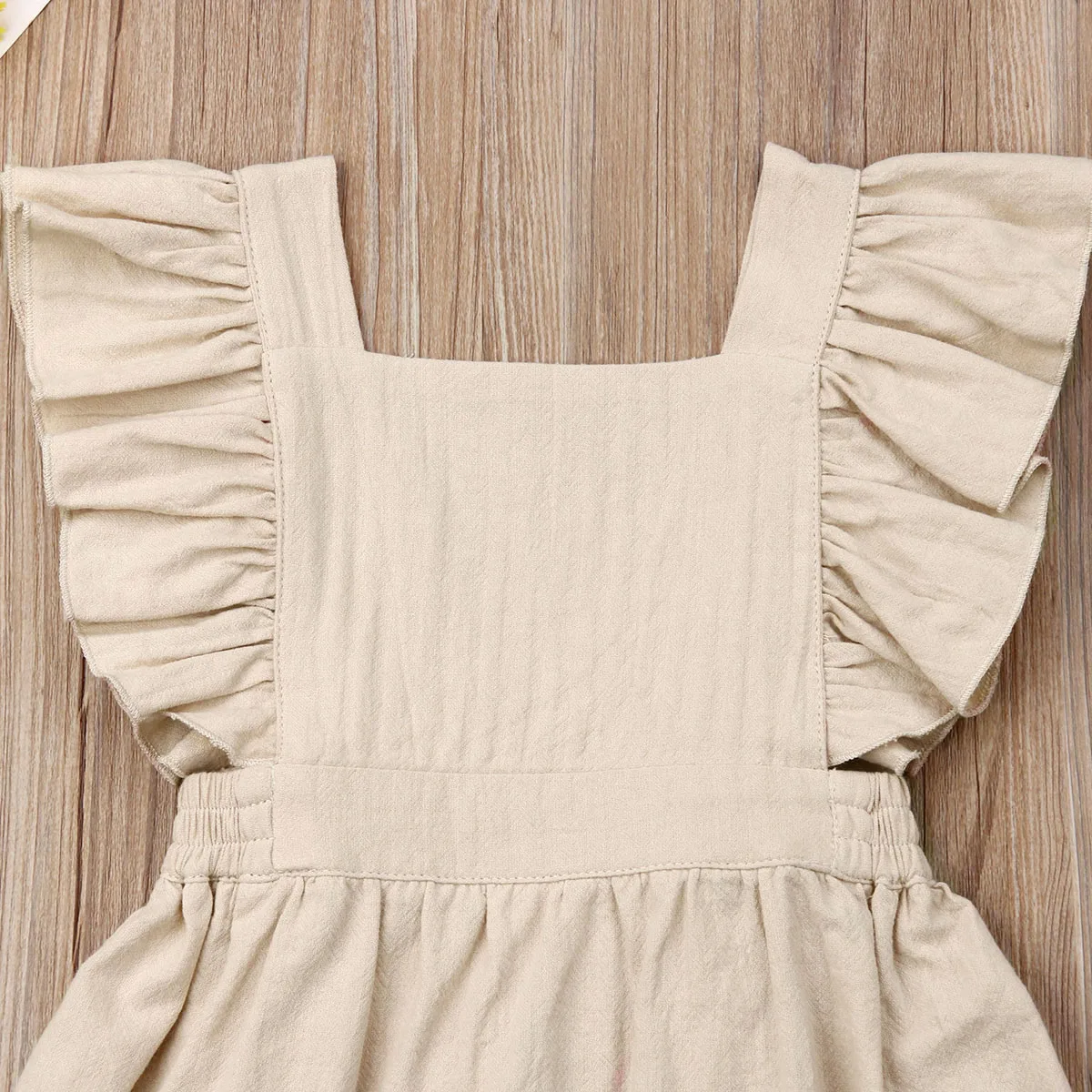 1-6years Toddler Baby Girl Dress Children Clothes Girls Ruffle Sleeve Dress Solid Sleeveless Sundress Kids Summer Outfit