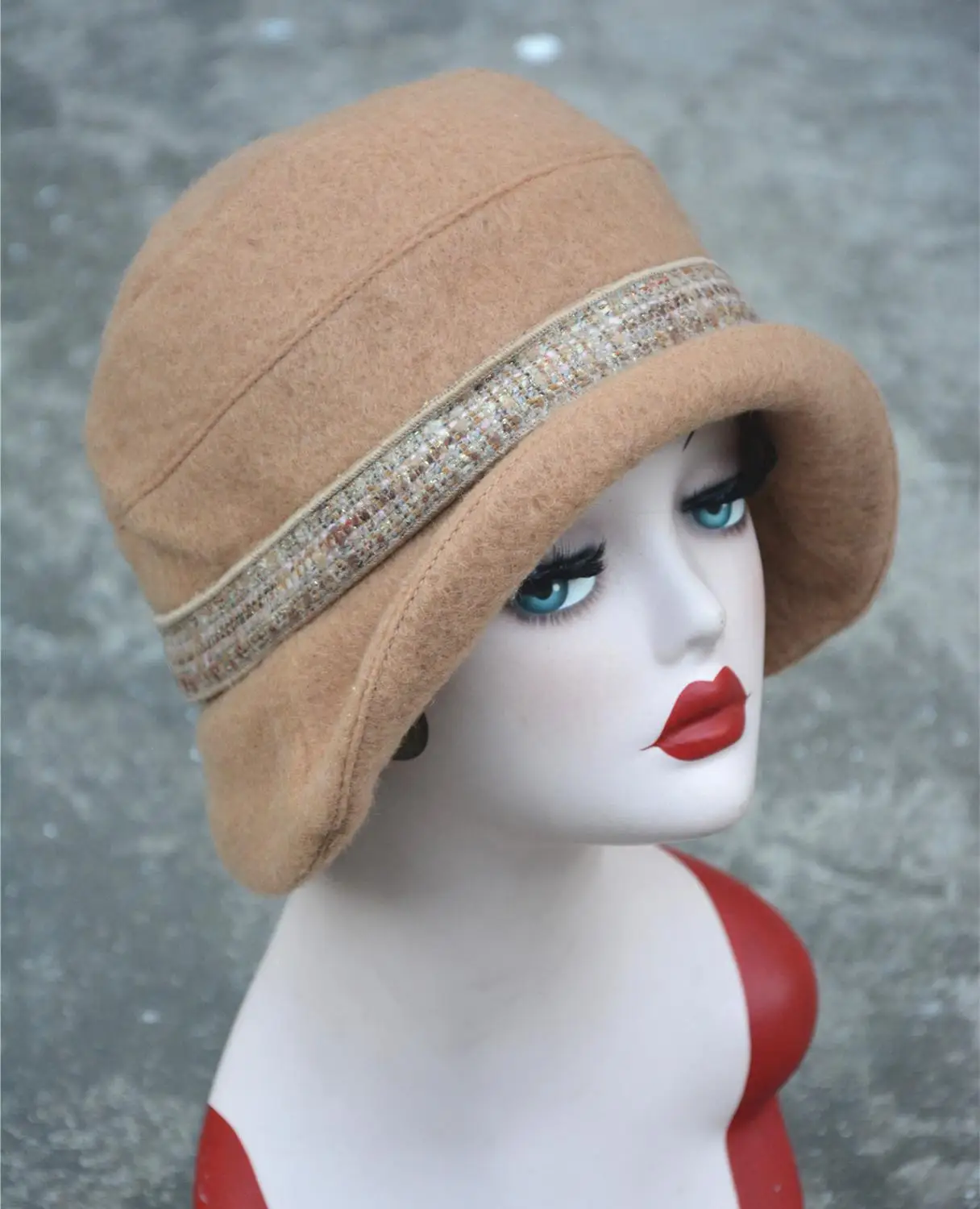 Warm and Soft Winter Women Church Hat with High quality Wool Felt Fedora Cloche Hat Cap A374