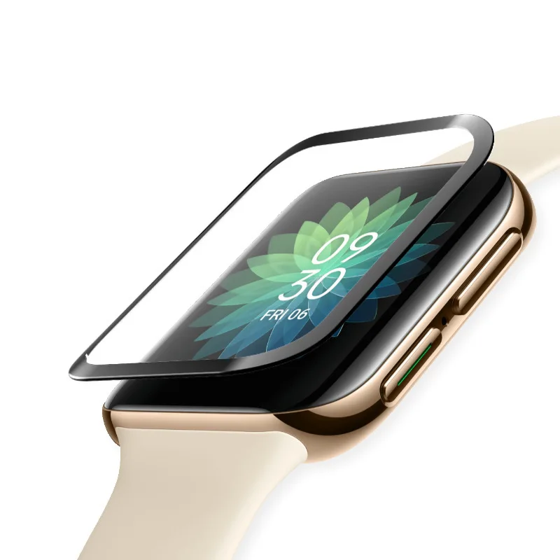 Película protetora macia com borda curvada 3d, para relógio oppo 41mm/watch2 42mm/watch 2 46mm, protetor de tela de cobertura completa para smartwatch