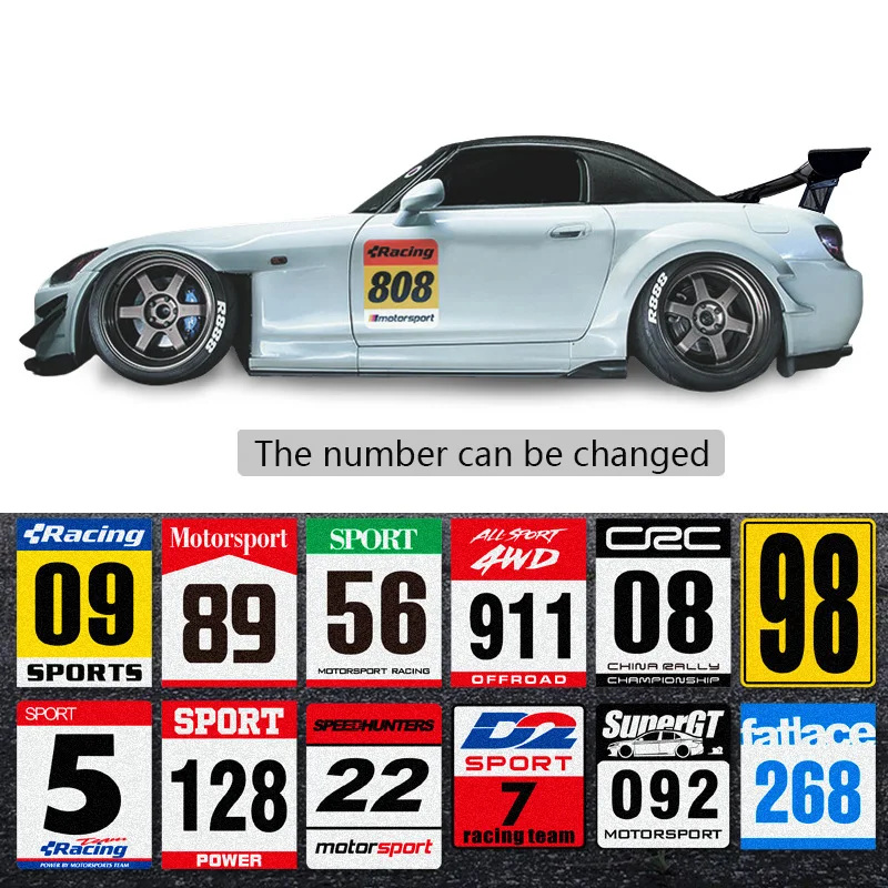 

Auto Car Sport Racing Race Number Sticker Custom Letter Side Body Decal Wrap Graphics for Audi BMW Axela Fit GK5 SCIROCCO Focus