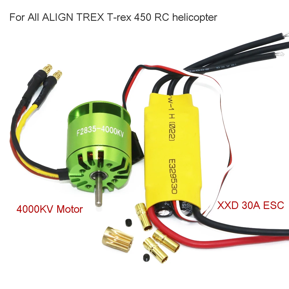 RC 4000KV Brushless Motor For All ALIGN TREX T-rex 450 With XXD 30A ESC For Rc Helicopter Toys