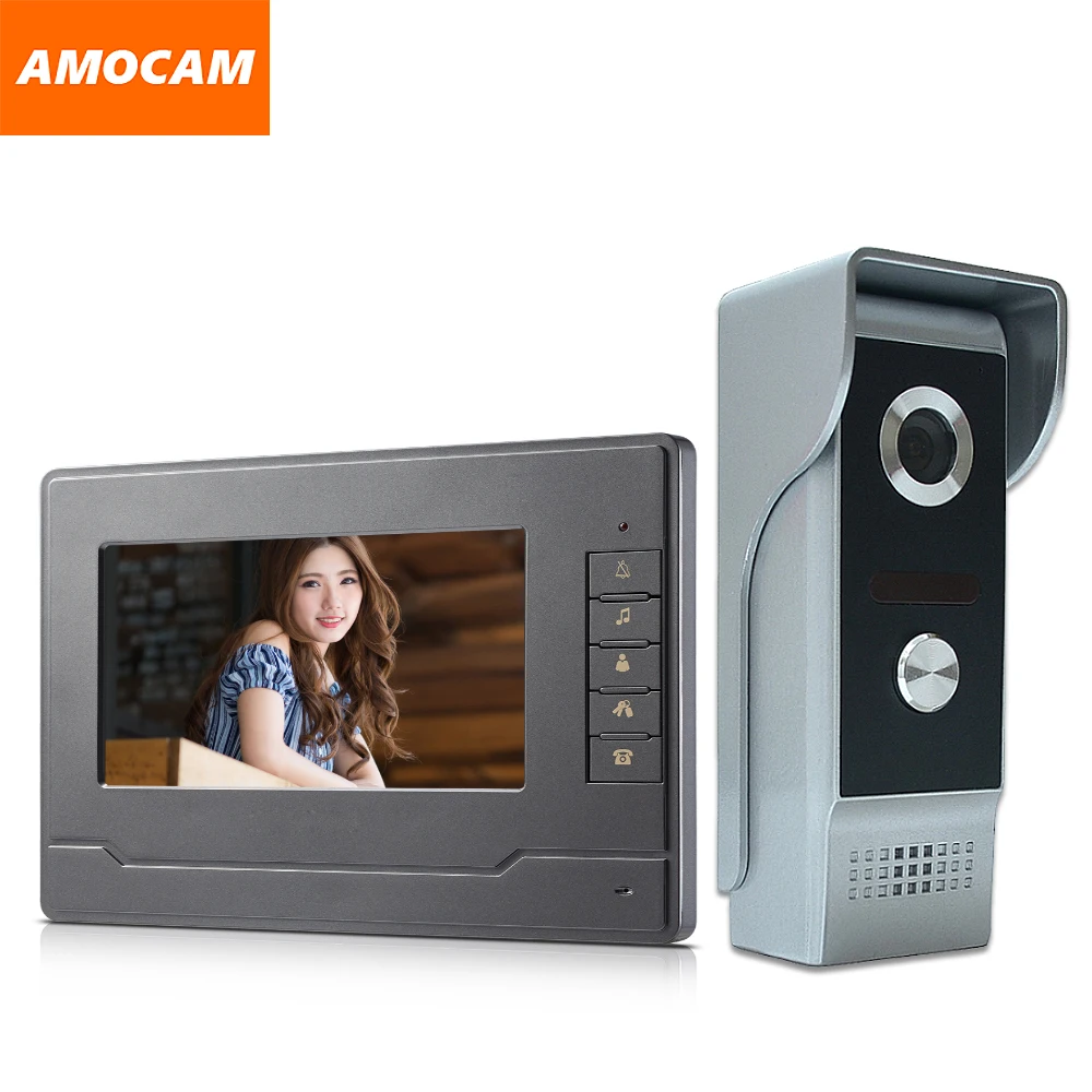 7" Monitor Video Doorbell Door Phone Kit IR Night Vision Aluminum Alloy Door Camera Video Intercom interphone system for villa