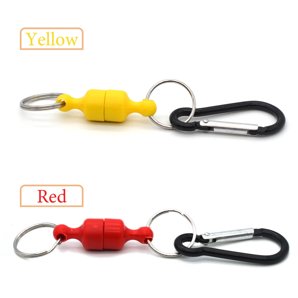 MNFT 2Pcs Fly Fishing Magnetic Net Release Quick Release Clips Net Holder with Aluminum Carabiner for Fly Fishing Net Fish Tools