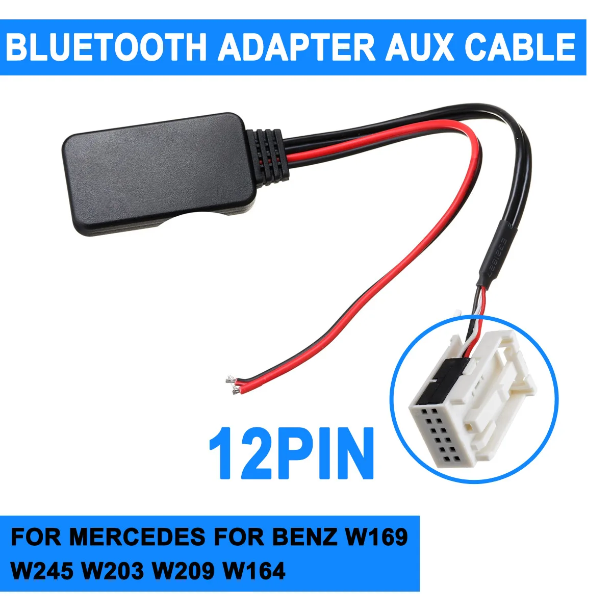 12Pin For Benz W169 W245 W203 W209 W164  Car bluetooth Adapter Wireless Radio Stereo Aux Cable For Mercedes for iPhone For iPad