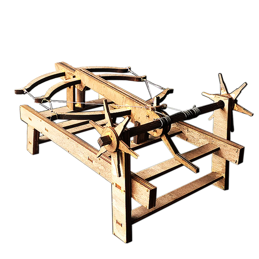 

DIY Ancient Chariot Model Siege Car Wooden 3D Puzzle Model - Three Bow Crossbow Bed