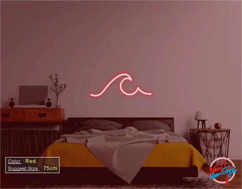 Wave Neon Signs Party Decor Light Signs Event Lights Birthday Gifts Custom Neon Signs Wedding Neon Signs Personalized Lights