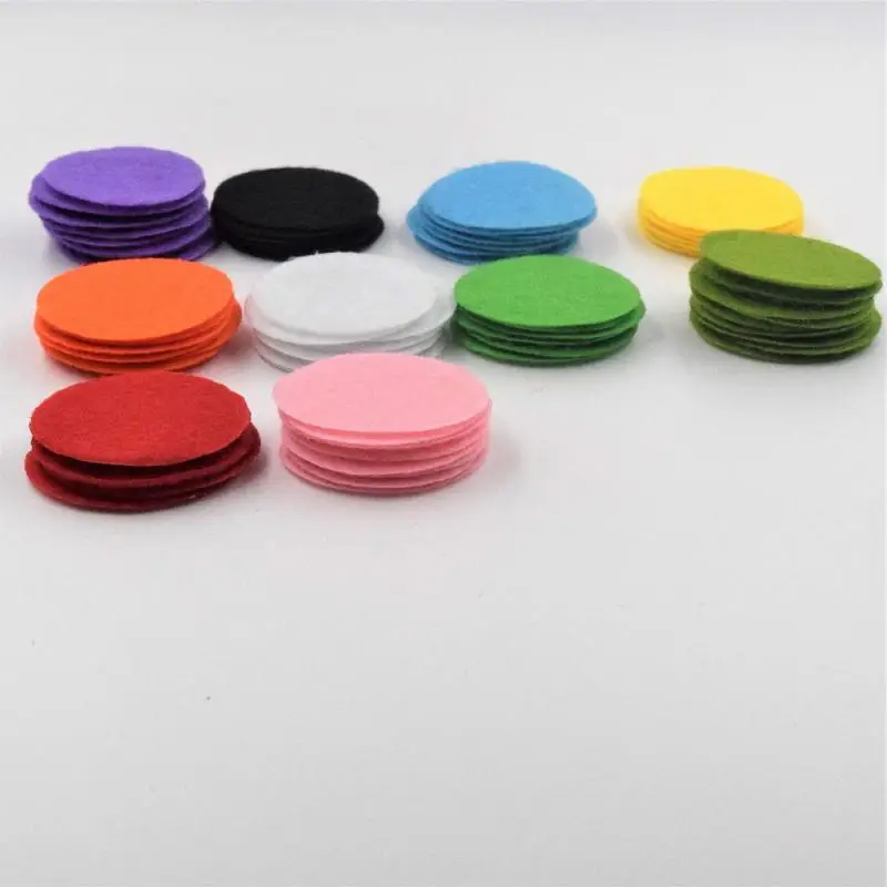 100Pcs/lot Multi-color Round Felt Fabric Pads Accessory Patches Circle Felt Pads Fabric Flower Accessories 25mm/30mm/35mm/40mm