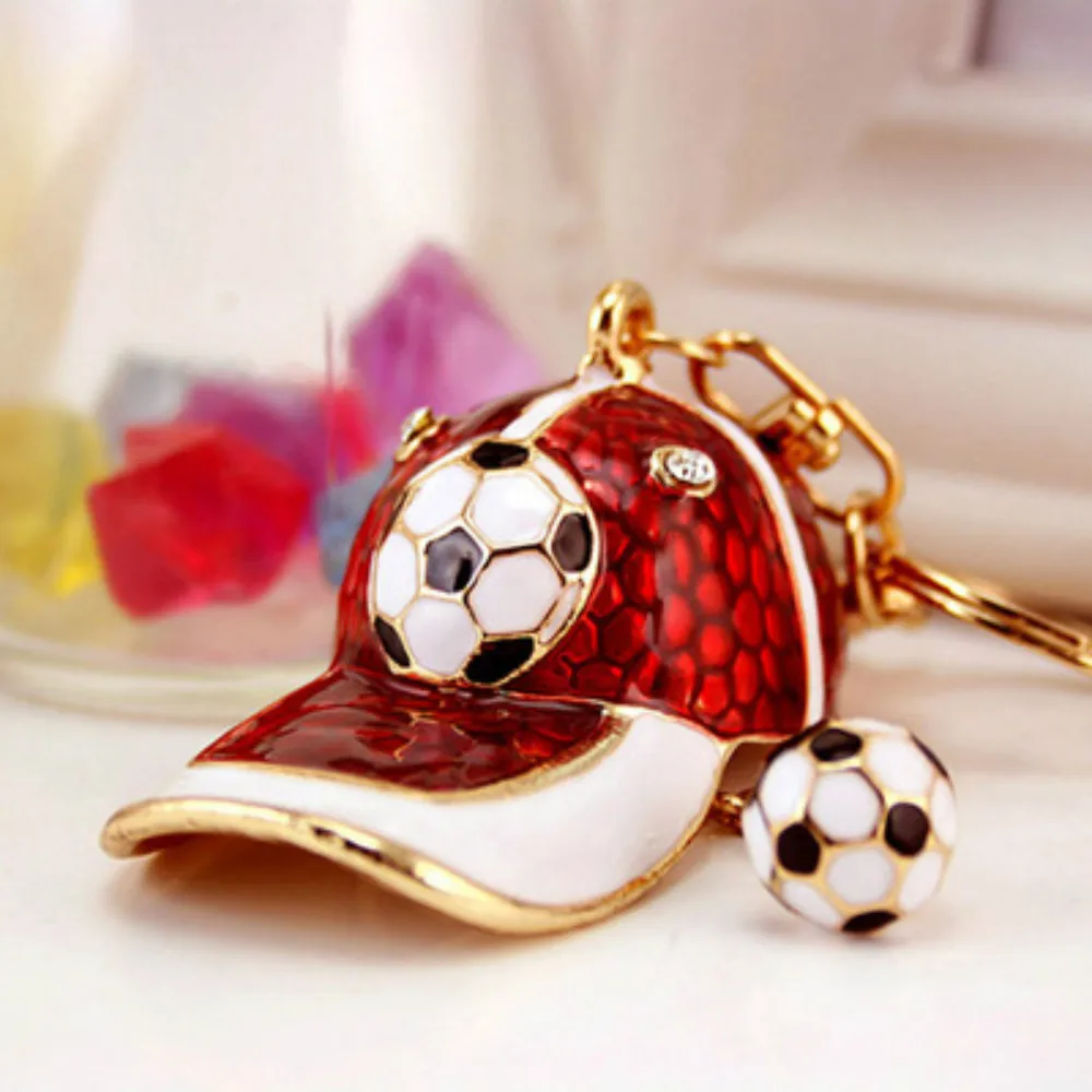 1PCS Creative Football Accessories Football hats Keychains Fans Key Chains Keyfob Key Rings Charms Gifts Jewelry