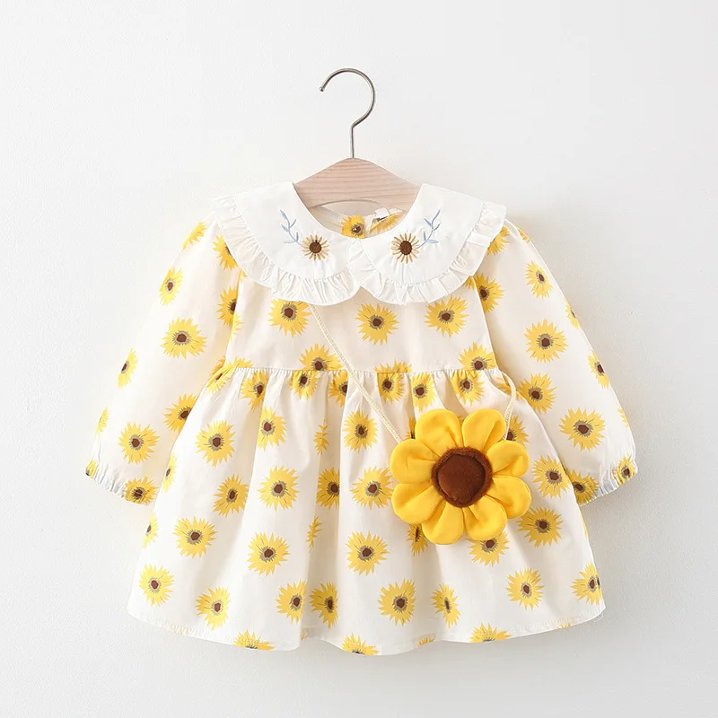 2021 Spring summer newborn baby girls clothes outfit casual dress for toddler girls baby clothing 1 2 year infant birthday dress