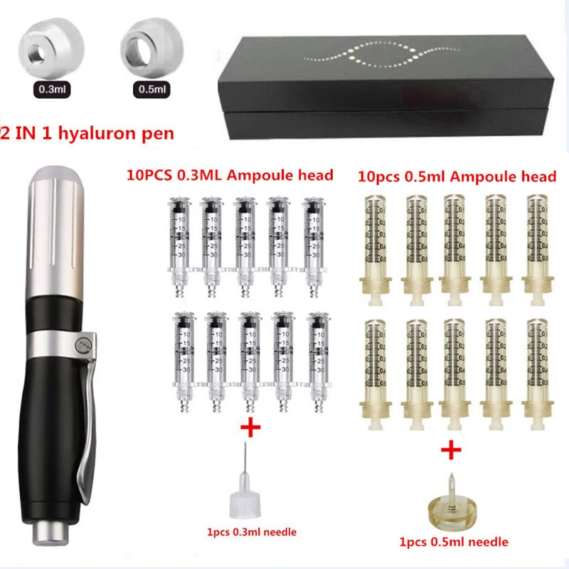 

2 IN 1 High Pressure Hyaluronic Acid Pen For Anti Wrinkle Lifting Lip hyaluron gun atomizer Lip injection pen For Tattoo Tip