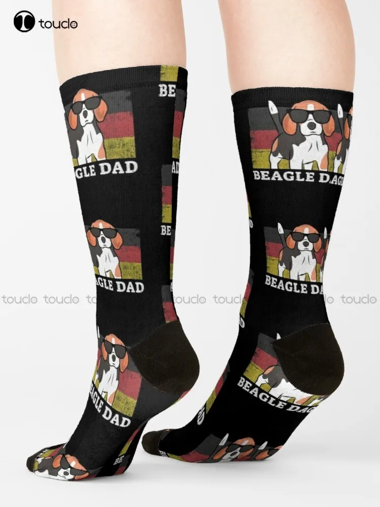 Beagle Dad German Flag Gift Idea For Dog Owner Socks Boys Football Socks Christmas Gift Unisex Adult Teen Youth Socks Custom