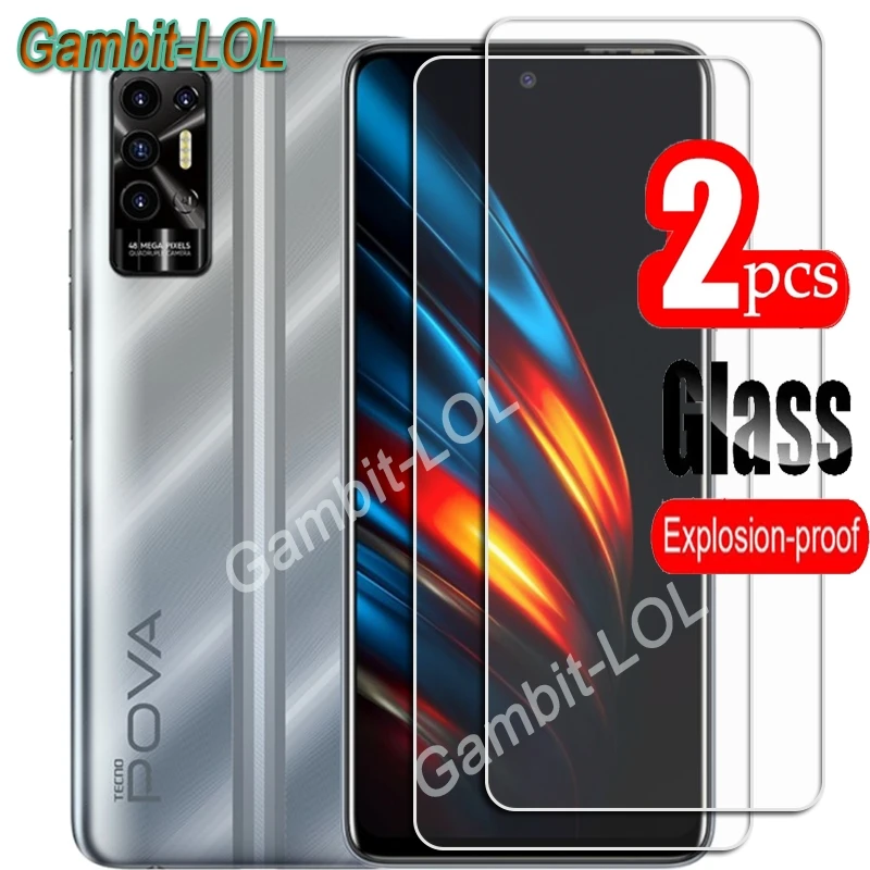 For Tecno Pova 2 Tempered Glass Protective ON  TecnoPov 2 Pova2 6.9Inch Screen Protector Smart Phone Cover  Film