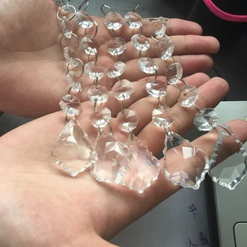 5 Stuks Handgemaakte Kristallen Ketting Kroonluchter Glas Esdoorn Kristallen Lamp Prisma Hanger Zon Catcher Kralen Gordijn Bruiloft Decor 16 Cm/6 Inch