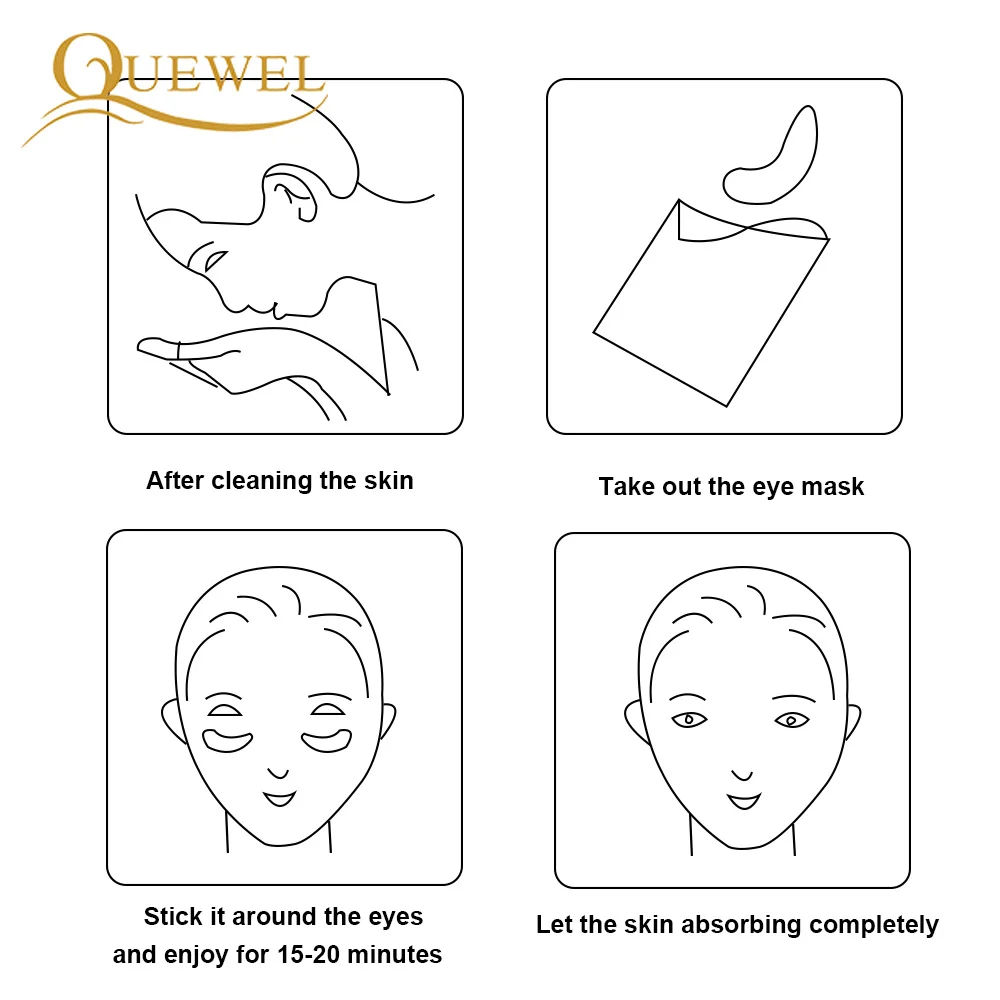 Quewel Eyelash Extension Eye Patch Black Disposable Eye Gel Patches Hydrogel Under Eye Pad Eyelash Tips Sticker 150 Pairs Makeup