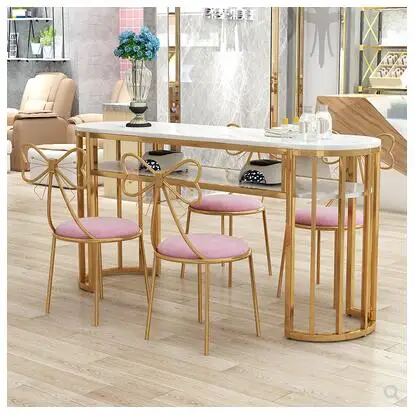 New nail table single double simple modern nail table round double-layer table economical nail table and chair set