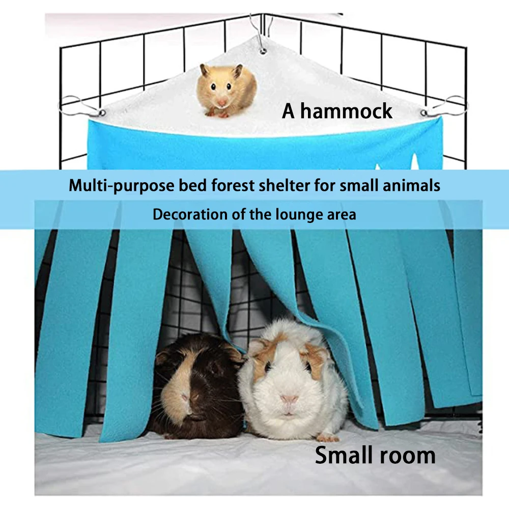 Quaste Streifen Tier Hamster Versteck Meers chweinchen Versteck Zelt Hängematte Vorhang Tier hängen Bett Ecke Nest Matte Haus – Detail 5