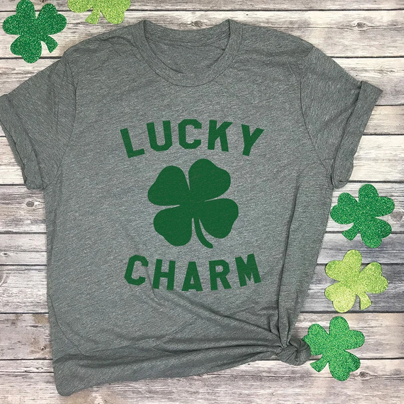 Tee Patricks Day Shirt Lucky Girl Tops Drink Gift for Mom  Fashion Women Pattys Day Tshirts Summer Mama s Plus Size 90s