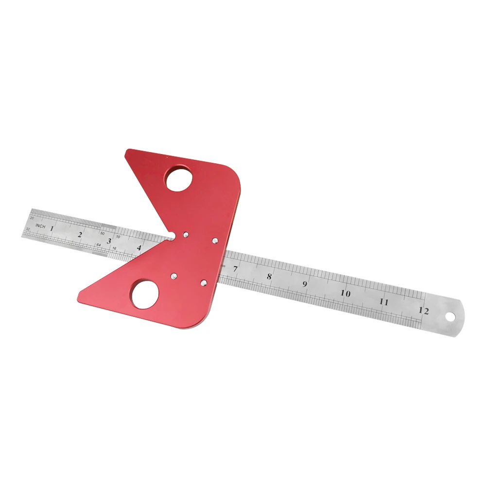 ALLSOME Woodworking Center Scribe 45 Degree Angle Line Gauge Wood Ruled Carpenter Ruler Gauge HT2340