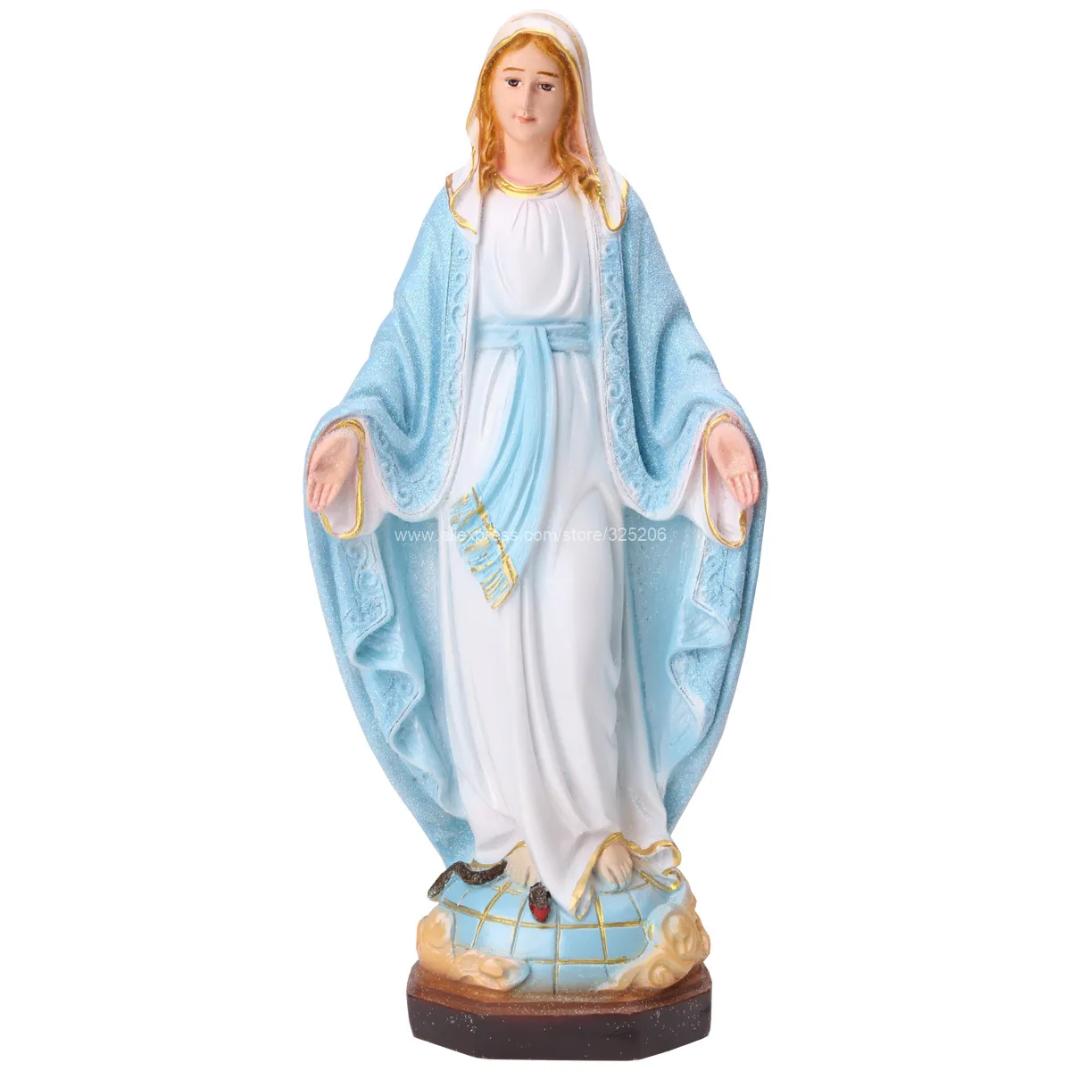 Our Lady of Lourdes Virgin Mary Statue Holy Figure Tabletop Statue Decorative Figurine Catholic Sculpture 30cm 11.8inch NEW