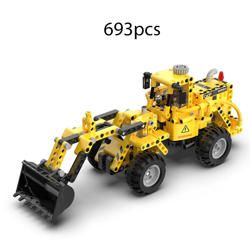 Cada 693Pcs Stadt WheelLoader Auto Schwere Bergbau Lkw Bausteine DIY Engineering Bagger Ziegel Spielzeug Für Kinder Geschenk