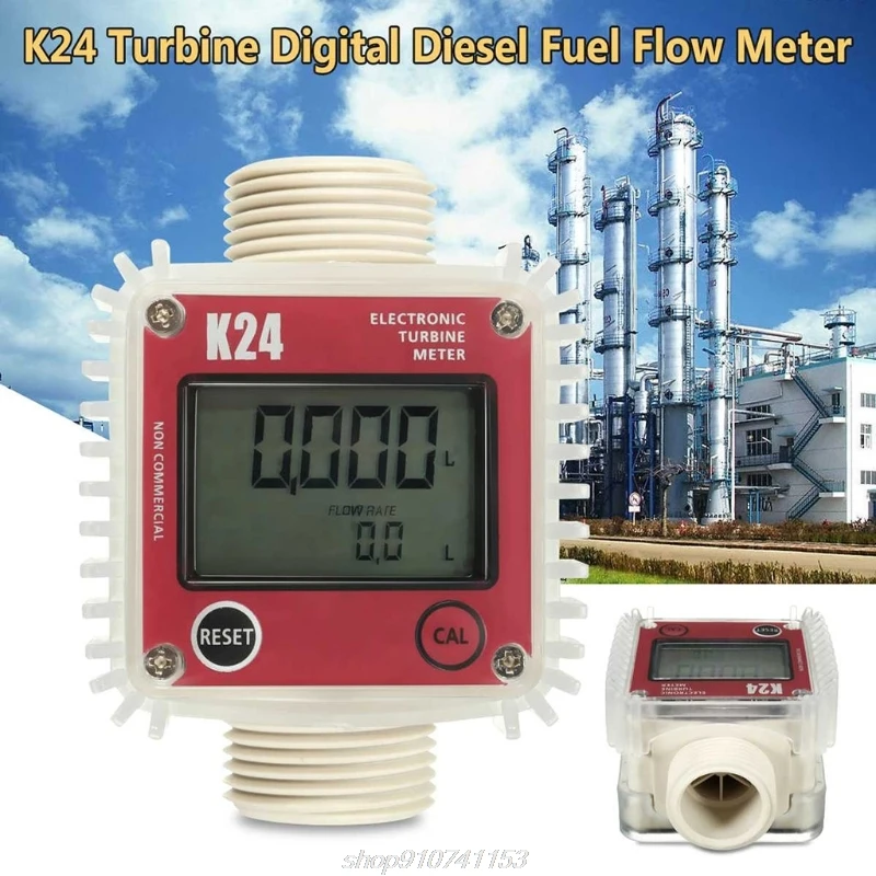 Digital Lcd Turbina Fluxo Combustível Testador Medidor Fluxo para Produtos Químicos Água Mar Líquido Medidor Fluxo Ferramentas Medição J04 21 Dropship K24
