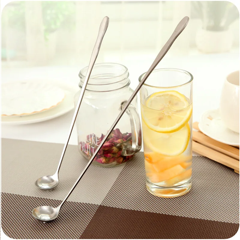 1 PC 18CM / 24cm / 30cm Long Handled Stainless Steel Coffee Spoon Ice Cream Dessert Tea Spoon for Picnic Kitchen Accessories