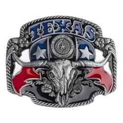 Männer Metall Gürtel Schnalle Zubehör Westlichen Stil Texas Longhorn Rindsleder Geeignet für 3,8 cm Breiten Gürtel Tier Bild Lange Sterne