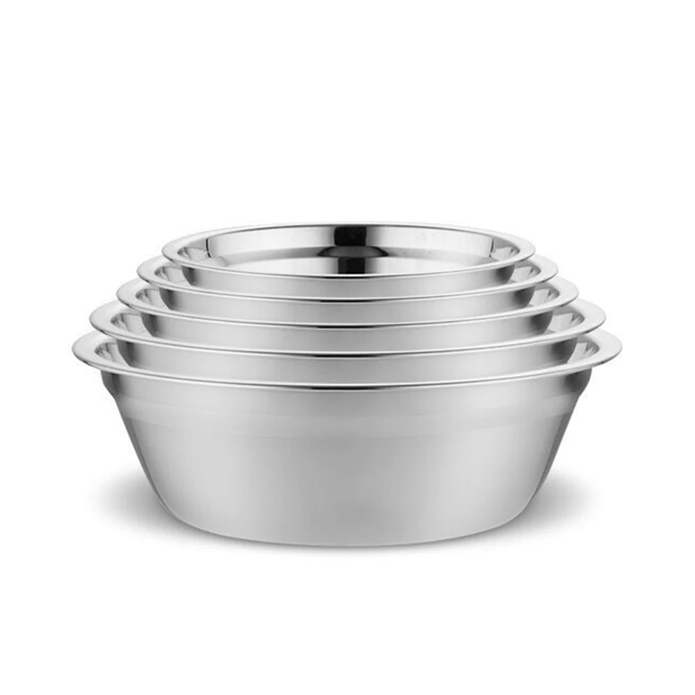 Cuenco de mezcla de acero inoxidable para cocina, bol PARA CENA, sopa y arroz, bol inox coreano, 6 tamaños, 14-24cm, 1 unidad